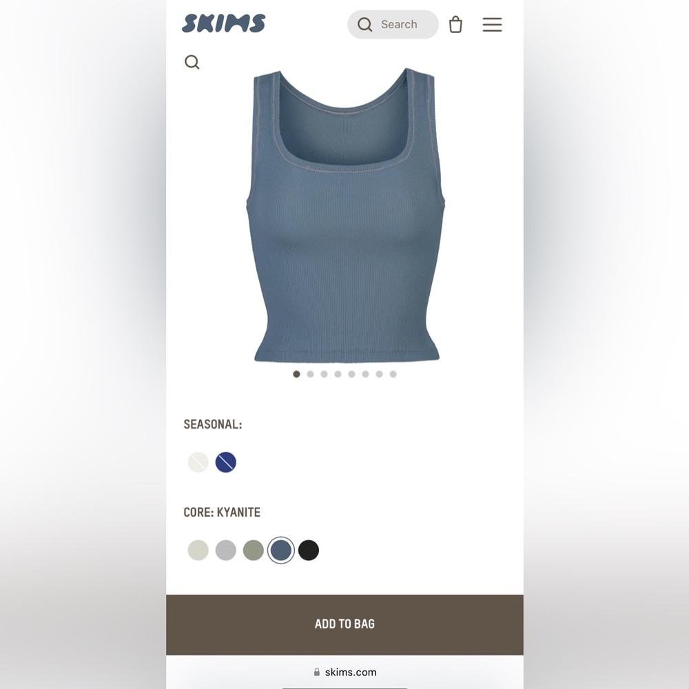 SKIMS COTTON RIB TANK - color: Kyanite